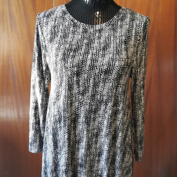 Cynthia Rowley Black & White Rayon Dress Size Med - Picture 1 of 8